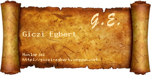 Giczi Egbert névjegykártya